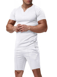 Men's Full Size V-Neck Short Sleeve T-Shirt and Shorts Set Plus Size 100400710859816 35 Affordable Fashion Under $100 Jerry's Apparel 