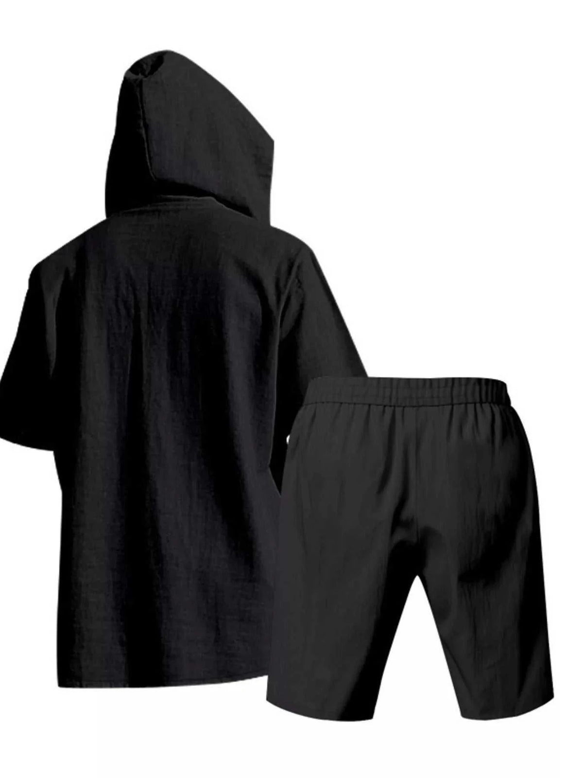 Men's Full Size Casual Short Sleeve Hooded Top & Shorts Set Plus Size 100400516300519 42 Gifts for Him Jerry's Apparel 