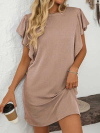 Mandy Ruffled Round Neck Short Sleeve Dress 100100862091074 26 Affordable Fashion Under $100 Jerry's Apparel 