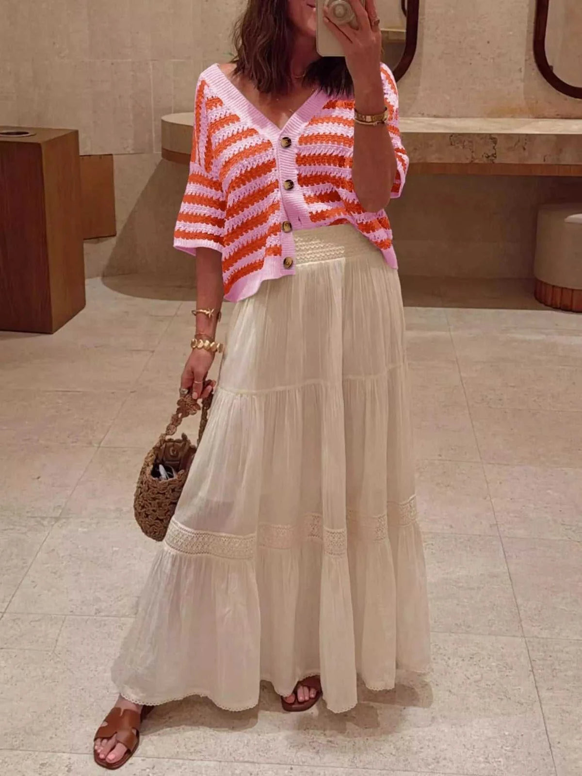 Striped Button Up Cardigan 100100464003213 48 Affordable Fashion Under $100 Jerry's Apparel 