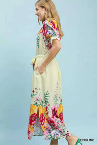 Umgee Mix Floral Border Print Midi Dress 100100351071236 66 Affordable Fashion Under $100 Jerry's Apparel 