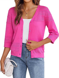 Button Up 3/4 Sleeve Cardigan 100100159971784 37 Affordable Fashion Under $100 Jerry's Apparel 