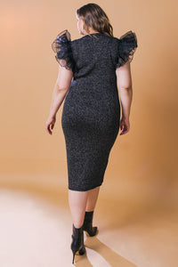 THIS IS YOUR SIGN METALLIC MIDI DRESS