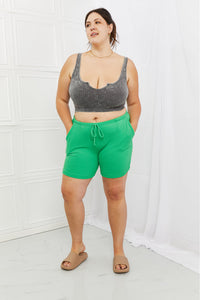 Too Good Full Size Ribbed Shorts in Green