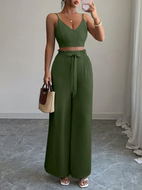 V-Neck Cami and Wide Leg Pants Set 100100127807386 60 Gifts for Her Jerry's Apparel 