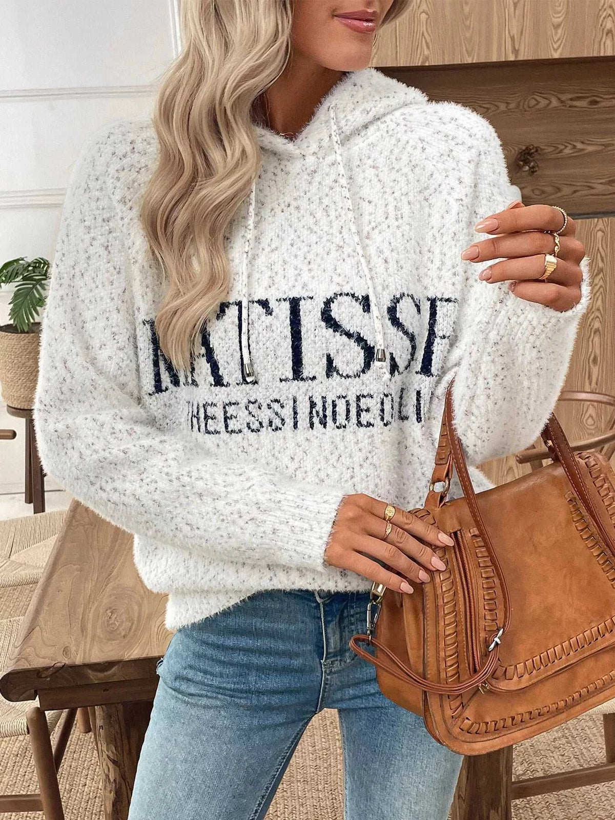 Fuzzy Letter Graphic Hooded Sweater 101002345495920 44 Affordable Fashion Under $100 Jerry's Apparel 