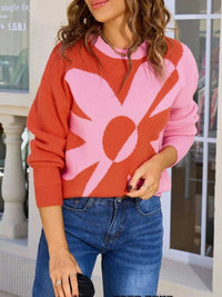 Floral Pattern Color Block Sweater 100100785129013 44 Affordable Fashion Under $100 Jerry's Apparel 