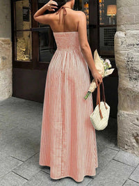 Striped Halter Neck Maxi Dress 100100040801006 34 Affordable Fashion Under $100 Jerry's Apparel 