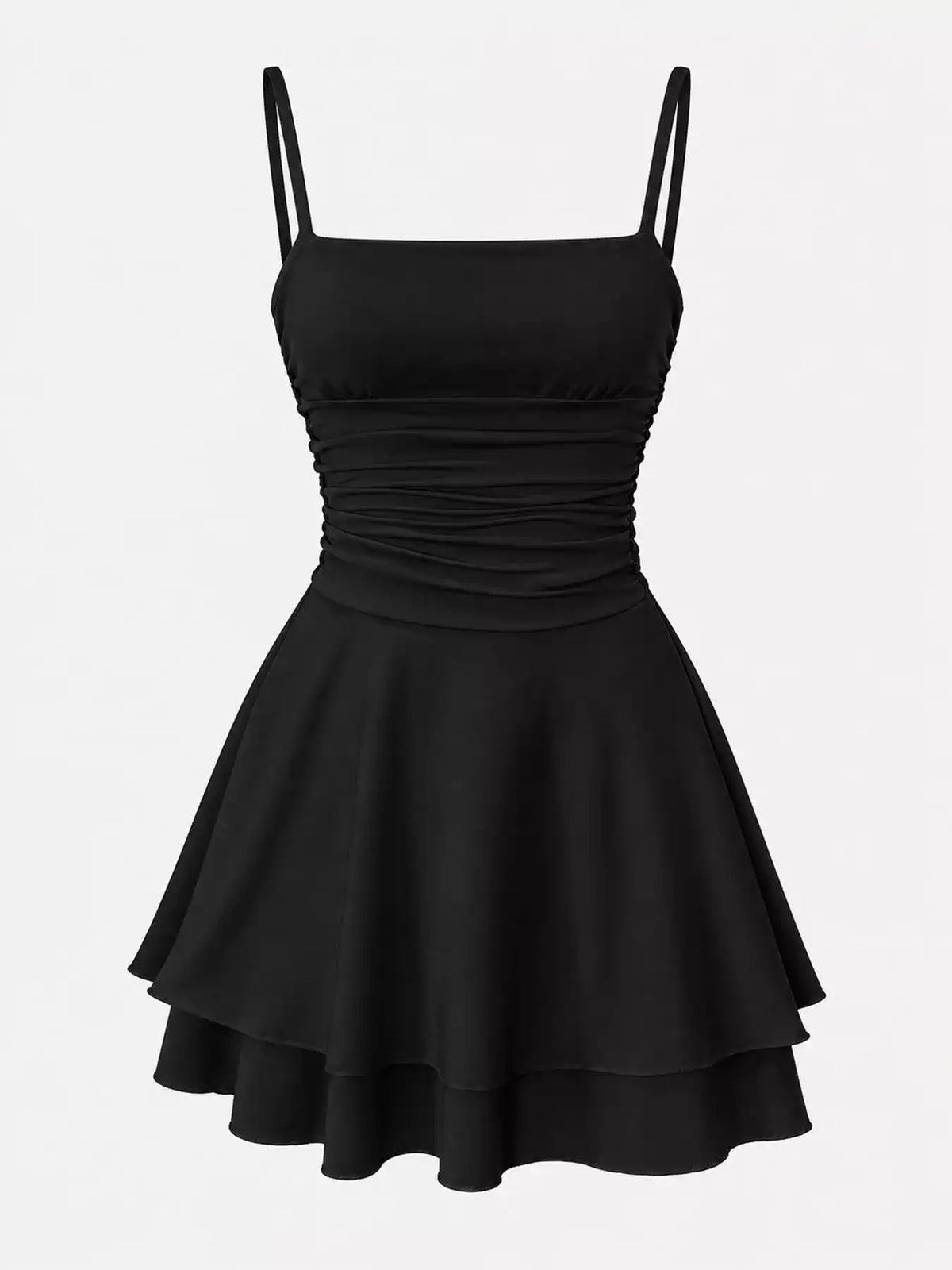 Ruched Spaghetti Strap Layered Mini Dress 101001361310686 33 Women's Dress Gifts for Her Jerry's Apparel 