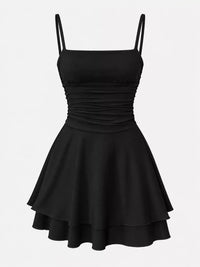 Ruched Spaghetti Strap Layered Mini Dress 101001361310686 33 Women's Dress Gifts for Her Jerry's Apparel 