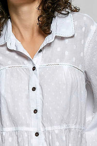 POL Tonal Dot Weave Textured Button Front Shirt 100100722231018 50 Affordable Fashion Under $100 Jerry's Apparel 