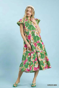 Umgee Mix Bold Floral Tiered Midi Dress 100100480481597 62 Affordable Fashion Under $100 Jerry's Apparel 