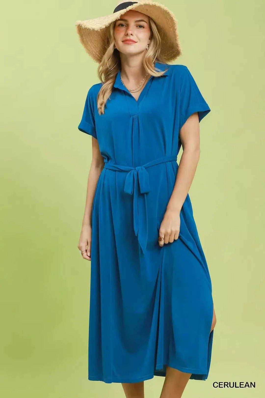 Umgee Collared Belted Midi Dress 100100420831123 57 Affordable Fashion Under $100 Jerry's Apparel 