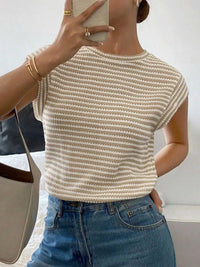 Full Size Striped Round Neck Short Sleeve T-Shirt Plus Size 100100816884494 24 Affordable Fashion Under $100 Jerry's Apparel 