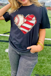 Baseball Distressed Heart Short Sleeve T Shirt 100100121258410 32 Affordable Fashion Under $100 Jerry's Apparel 