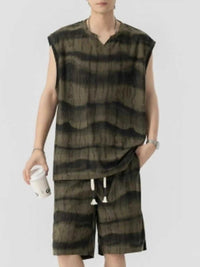 Men's Plus Size Striped Tank and Shorts Set 100400448643222 56 Affordable Fashion Under $100 Jerry's Apparel 