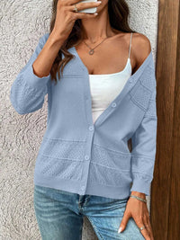 Textured Button-Front Cardigan with 3/4 Sleeves 100100719661755 37 Affordable Fashion Under $100 Jerry's Apparel 