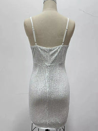 Sequin V-Neck Bodycon Mini Dress 101001903110889 45 Women's Dress Gifts for Her Jerry's Apparel 