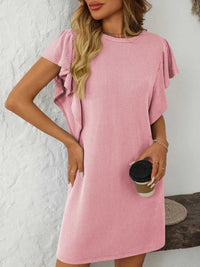 Mandy Ruffled Round Neck Short Sleeve Dress 100100862091074 26 Affordable Fashion Under $100 Jerry's Apparel 