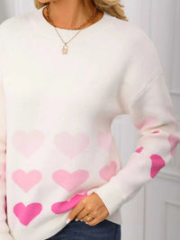Valentine's Day Heart Pattern Crew Neck Sweater 100100455921910 49 Affordable Fashion Under $100 Jerry's Apparel 