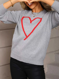 Valentine's Day Heart Graphic Dropped Shoulder Sweater 100100820549712 49 Affordable Fashion Under $100 Jerry's Apparel 