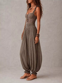 Boho Lace Corset Bodice Jumpsuit with Harem Pants 101001053483751 81 Affordable Fashion Under $100 Jerry's Apparel 