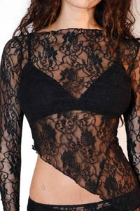 Lace Long Sleeve Sheer Crop Top 100100846441155 17 Affordable Fashion Under $100 Jerry's Apparel 