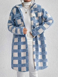 Plaid Button Up Long Sleeve Fleece Coat 100100779105304 53 Affordable Fashion Under $100 Jerry's Apparel 