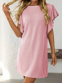 Mandy Ruffled Round Neck Short Sleeve Dress 100100862091074 26 Affordable Fashion Under $100 Jerry's Apparel 
