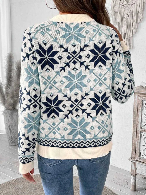 Perfee Graphic Round Neck Long Sleeve Sweater 100100776961286 42 Affordable Fashion Under $100 Jerry's Apparel 