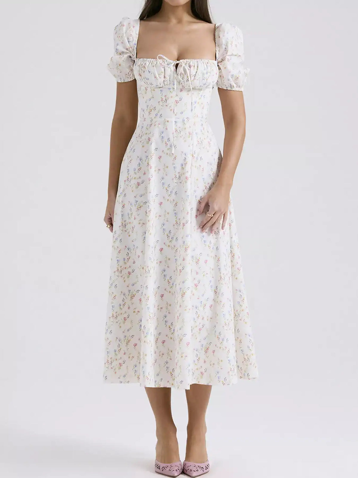 Floral Spaghetti Straps Midi Dress 101001005550846 56 Affordable Fashion Under $100 Jerry's Apparel 