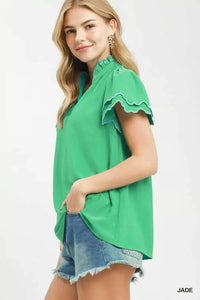 Umgee Scalloped Ruffle Sleeve Top 100100089911411 55 Affordable Fashion Under $100 Jerry's Apparel 