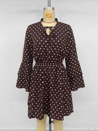 Polka Dot Flare Sleeve Tie Neck Dress 100100463359157 40 Affordable Fashion Under $100 Jerry's Apparel 
