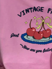 Plus Size Fruit Graphic Round Neck T-Shirt