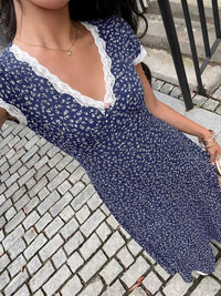 Floral Print Lace Trim Maxi Dress 100100543668093 36 Affordable Fashion Under $100 Jerry's Apparel 
