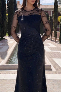Glitter Mesh Long Sleeve Maxi Dress 101001398901391 37 Affordable Fashion Under $100 Jerry's Apparel 