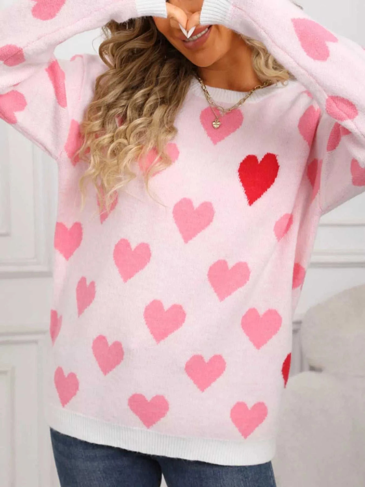 Valentine's Day Heart Crew Neck Sweater 100100681376039 48 Affordable Fashion Under $100 Jerry's Apparel 