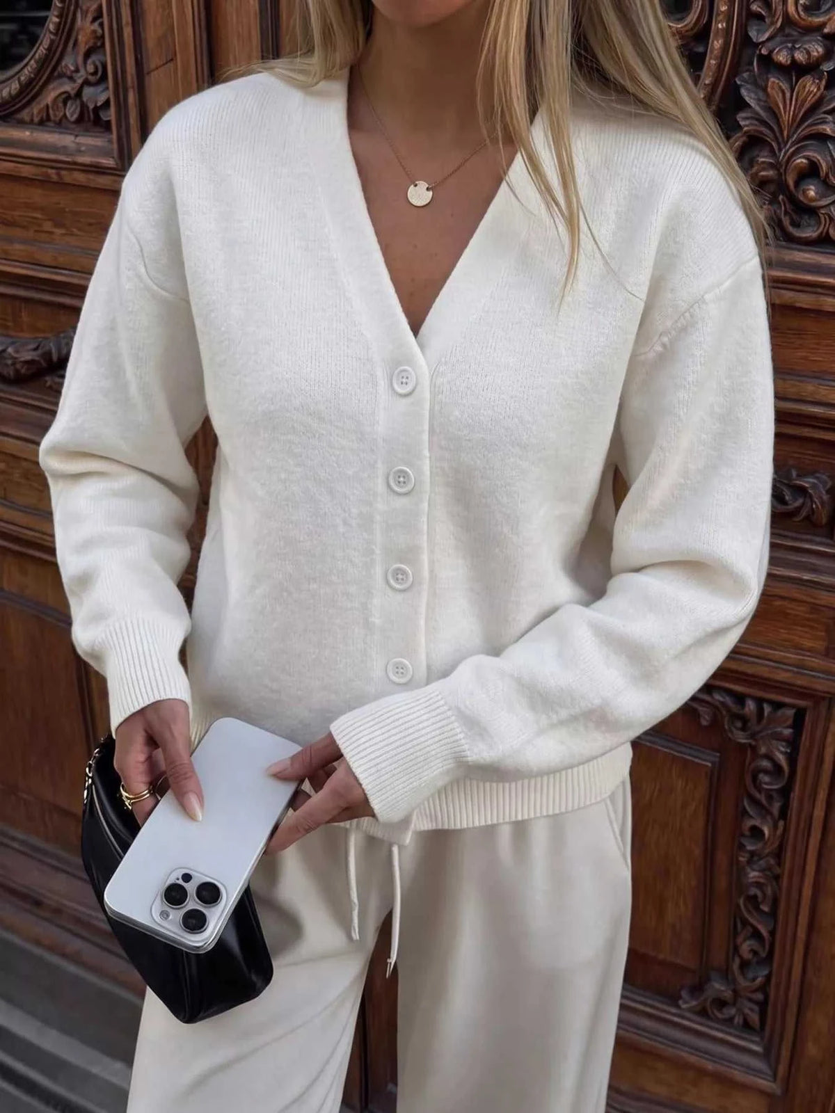 V-Neck Button-Down Knit Cardigan 101002865604352 55 Affordable Fashion Under $100 Jerry's Apparel 
