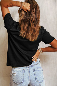Flower Market Graphic Round Neck T-Shirt