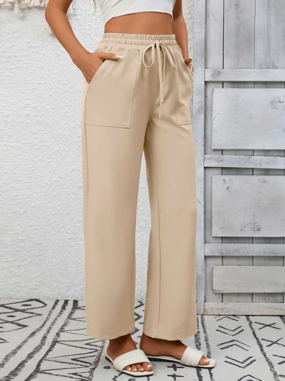 Casual Drawstring Wide Leg Pants 100100328755700 39 Affordable Fashion Under $100 Jerry's Apparel 