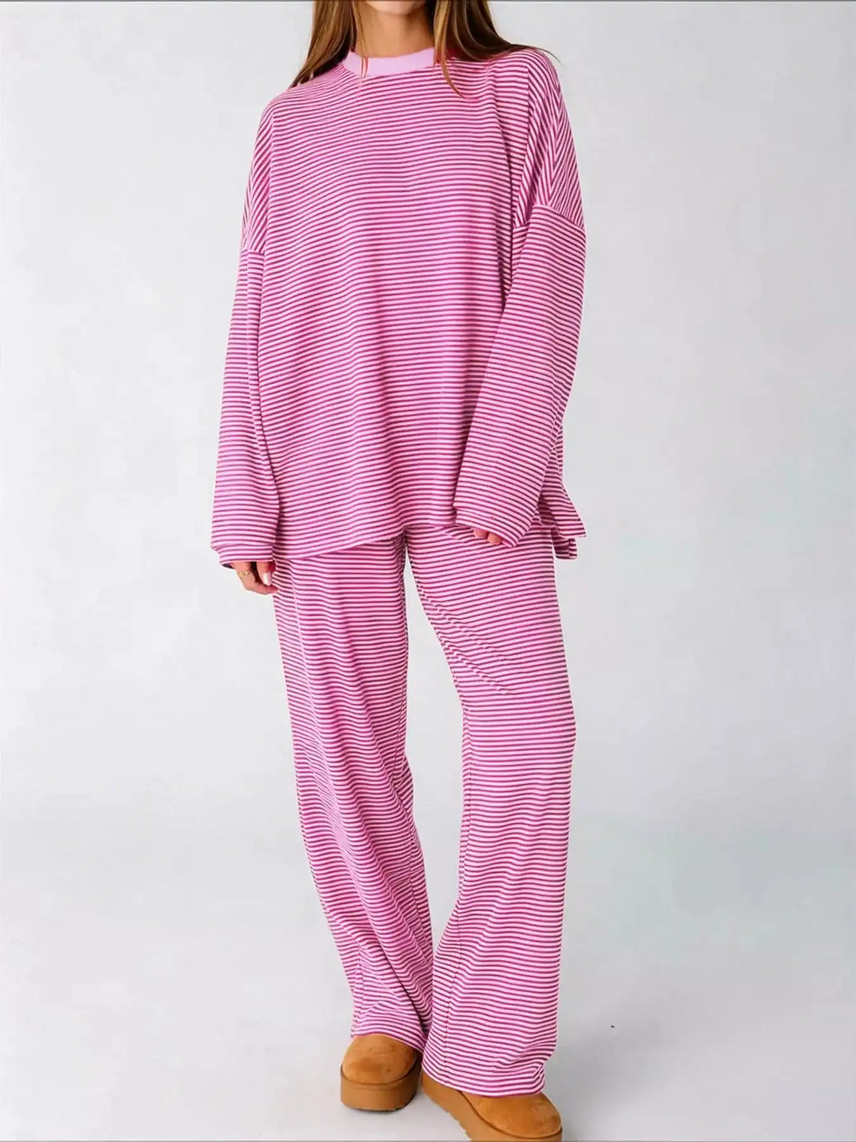 Striped Long Sleeve Top and Pants Set 101001715551827 81 Affordable Fashion Under $100 Jerry's Apparel 