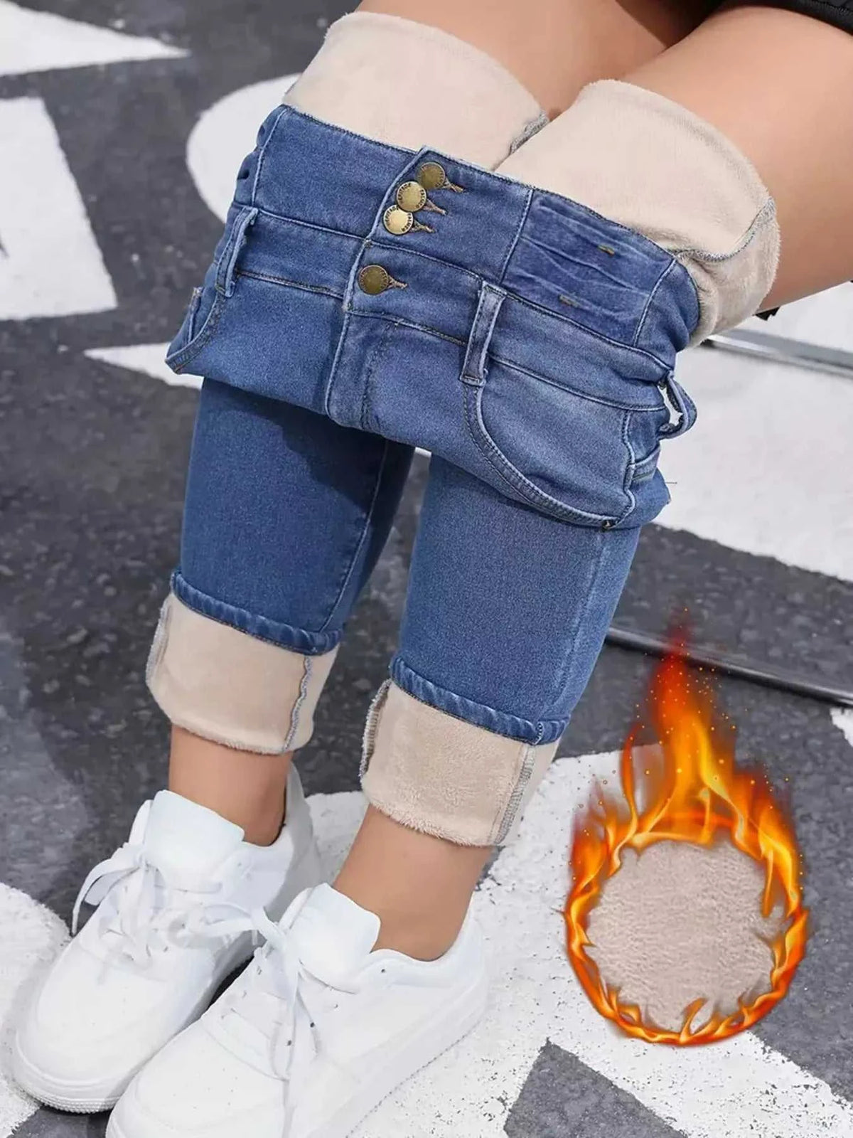 High-Waisted Slim Fit Fleece-Lined Jeans 100100139081969 57 Affordable Fashion Under $100 Jerry's Apparel 
