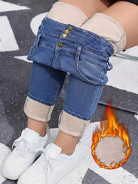 High-Waisted Slim Fit Fleece-Lined Jeans 100100139081969 57 Affordable Fashion Under $100 Jerry's Apparel 