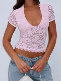 Lace Short Sleeve T-Shirt