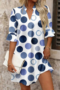 Polka Dot Print Flounced Half Sleeve Casual Vacation Style Mini Dress 100100695841093 43 Affordable Fashion Under $100 Jerry's Apparel 