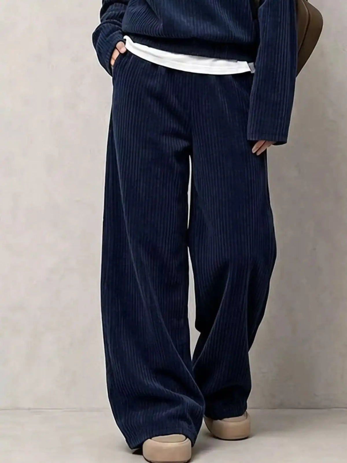Corduroy Button Detail Top and Wide-Leg Pants Set 101001305640558 63 Affordable Fashion Under $100 Jerry's Apparel 