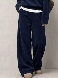 Corduroy Button Detail Top and Wide-Leg Pants Set 101001305640558 63 Affordable Fashion Under $100 Jerry's Apparel 