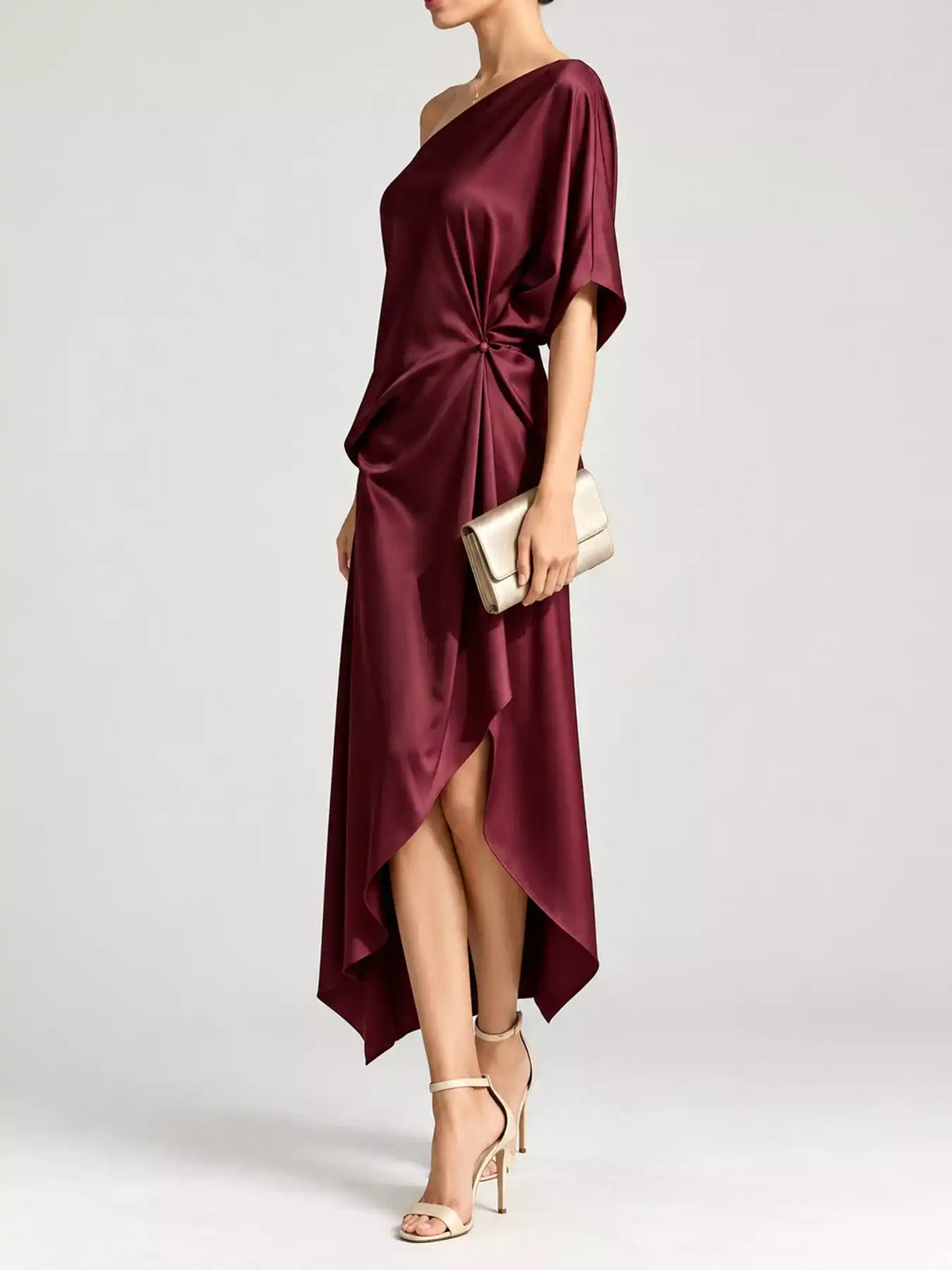 Full Size One-Shoulder Asymmetric Hem Midi Dress Plus Size 101001732260581 53 Gifts for Her Jerry's Apparel 