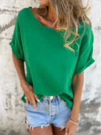 Full Size Loose Fit Short Sleeve T-Shirt Plus Size
