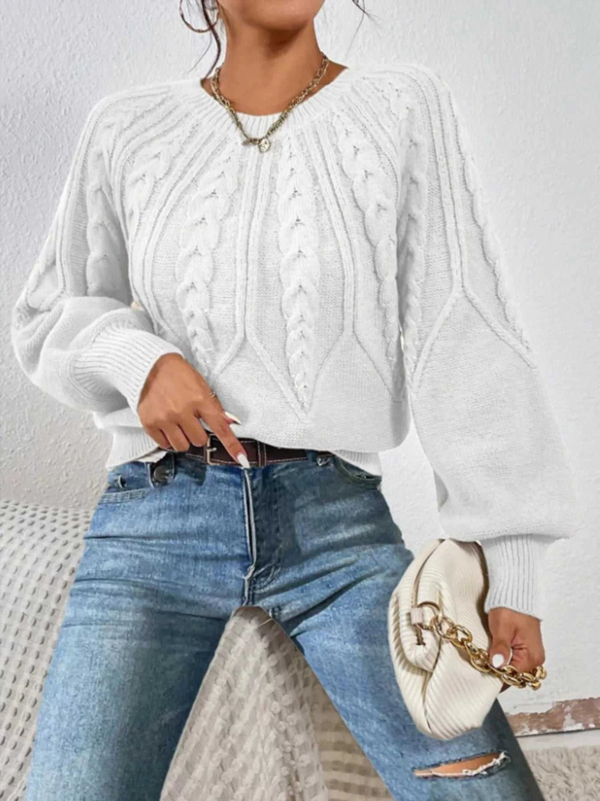 Cable Knit Long Sleeve Sweater 100100200217752 36 Affordable Fashion Under $100 Jerry's Apparel 
